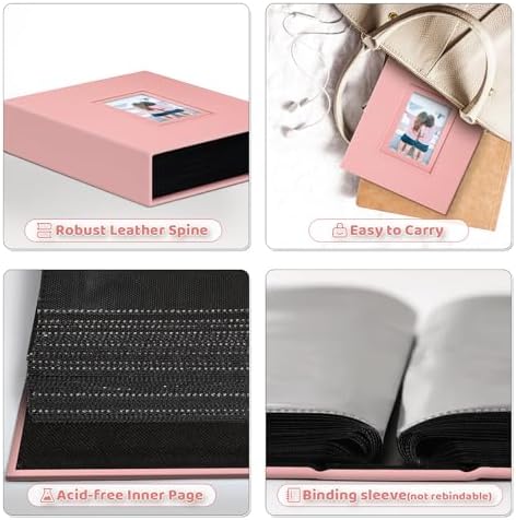 Popotop 4x6 Photo Album Holds 100 Pictures, Vegan Leather Hardcover - Image 4