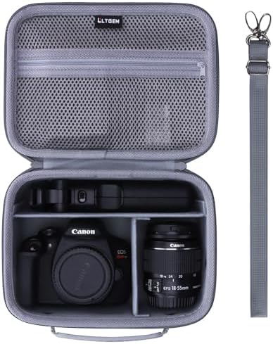Small Camera Case Bag for Canon EOS Rebel T7/R50//R100 DSLR Camera Gray by LTGEM