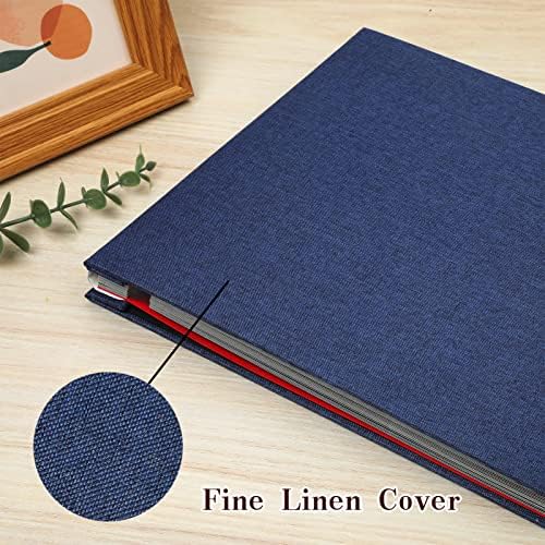 Spbapr Large Photo Album Self Adhesive Linen Cover Magnetic Scrapbook Album DIY Scrap Book 40 Black Sticky Pages for 4x6 5x7 8x10 10x12 Pictures with A Metal Pen - Image 3