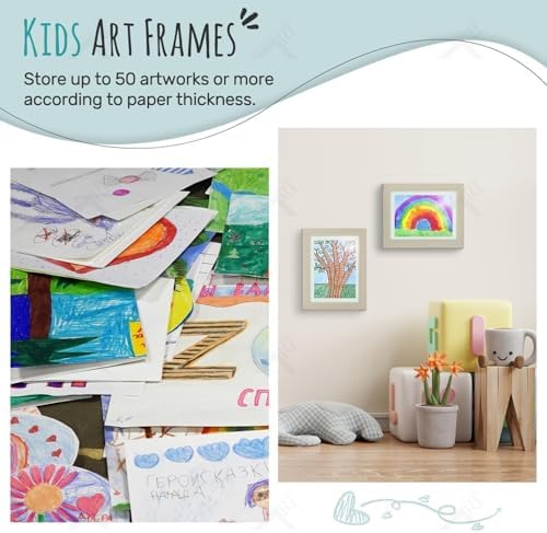 2 Pack 9x12 Front-Opening Kids Artwork Frames Changeable (Grey) - Image 7