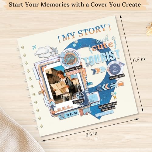 Kraft Paper Scrapbook Album 6.3x6.3 in, Cream - Image 3