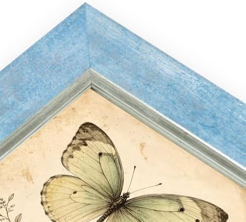 XUANLUO 4x6 Picture Frames Set of 4,Rustic Retro Photo Frame(Blue) - Image 5