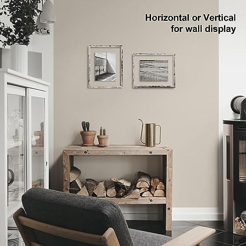 Egofine Distressed White 8x10 Floating Frames Set of 2, Double Plexiglass Picture Frame, Made of Solid Wood Display Any Size Photo up to 8x10, Wall Mount or Tabletop Standing - Image 6