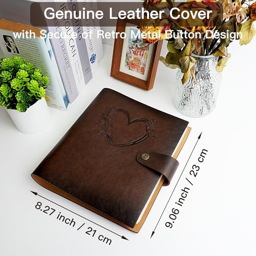 Photo Album 4x6 200 Pockets, Genuine Leather Photo Albums 200 Photos with Writing Space 30 Writing Paper, Family Wedding Travel Kids Graduation Ultrasound Baby Picture Album Scrapbook, Mother Gifts - Image 3