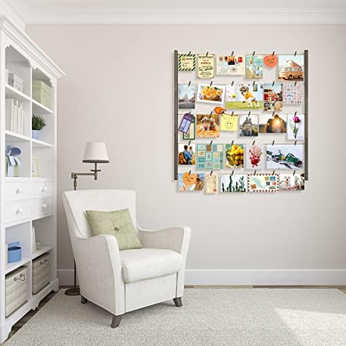 Love-KANKEI Wood Picture Frames Collage Wall Decor Display,30 Clips,26"×29" - Image 4