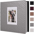 RECUTMS Self Adhesive Photo Album, Large PU Leather Cover, DIY Scrapbook by RECUTMS