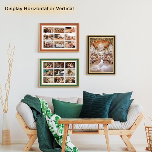 Suede 13.5x19.5 Picture Frame Display 9 Opening 4x6 Picture Frames Collage Wall Decor with Mat,Multi Photo Frame for Plexiglass,Wall Decor,1Pack,Black - Image 7