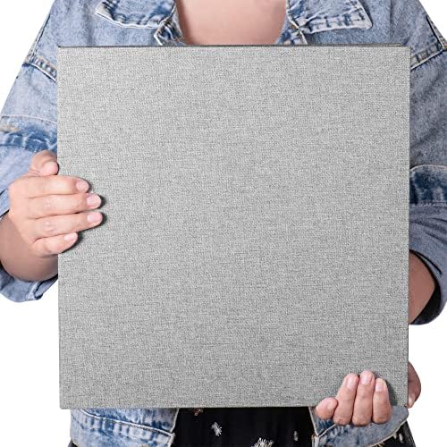 Large Photo Album Self Adhesive 4x6 5x7 3x5 8.5x11 Scrapbook Magnetic DIY Scrapbook Length 13 x Width 12.8 (Inches) 120 Black Sticky Pages Linen Cover DIY Photo Album(Grey) - Image 6