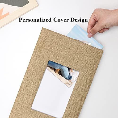 Vienrose 4x6 Photo Album,300 Pockets,Linen Cover with Window,Khaki - Image 3