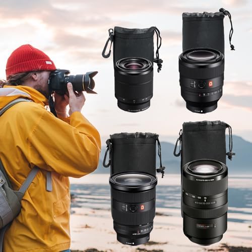 4 Pcs Camera Lens Bags Pouch,Camera Lens Holder,4 Sizes Protective Camera Lens Pouch Set With Drawstring Design(Small, Medium, Large, X Large) - Image 5