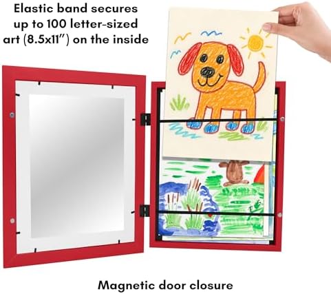 Americanflat 8.5x11 Changeable Kids Art Frame - Apple Red - Image 5