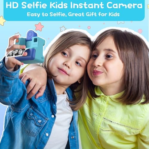 Kids Camera Instant Print, Christmas Birthday Gifts for Girl Boys 3-12 Years Old, FHD Selfie Digital Video Cameras Toddler 3 Rolls Print Paper & 32G Card (Blue) | FHD Selfie Digital Video Cameras Toddler 3 Rolls Print Paper & 32G Card (Blue) - Image 3