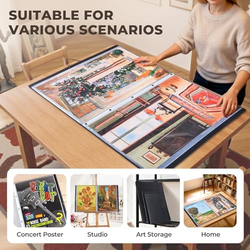 JoyCat 18 x 24 Art Portfolio Binder, 30 Pockets Display 60 Pages, Black - Image 7