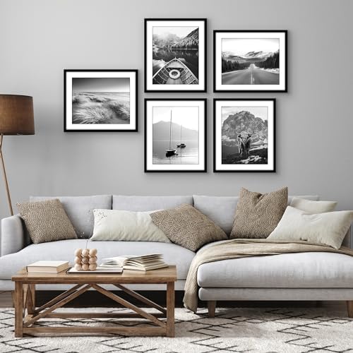 Americanflat 15x18 Poster Frame 5-Pack - Matted to 12x15 - Black - Image 5