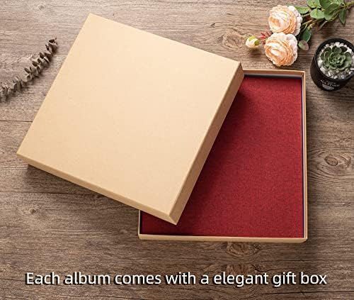 Large Photo Album Self Adhesive 4x6 5x7 3x5 8.5x11 Scrapbook Magnetic Album DIY Scrap Book Length 13 x Width 12.8 (Inches) 120 Sticky Pages Linen Cover DIY Photo Album (Red) - Image 6