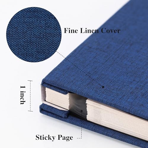 Vienrose Large Self Adhesive Photo Album with Window 13x12.6 40 Pages Blue - Image 3