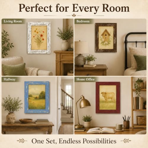 puthiac 11x14 Rustic Farmhouse Picture Frame, Denim Blue, 1 Pack - Image 5