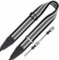 Padwa Lifestyle Extra Long Adjustable Camera Strap for Photographers - 2" Wide Full Grain Cowhide Leather Ends Camera Straps with Quick Release for All Cameras,Binoculars(Stripe Gray Black White) by PadwaLifestyleCameraStrap