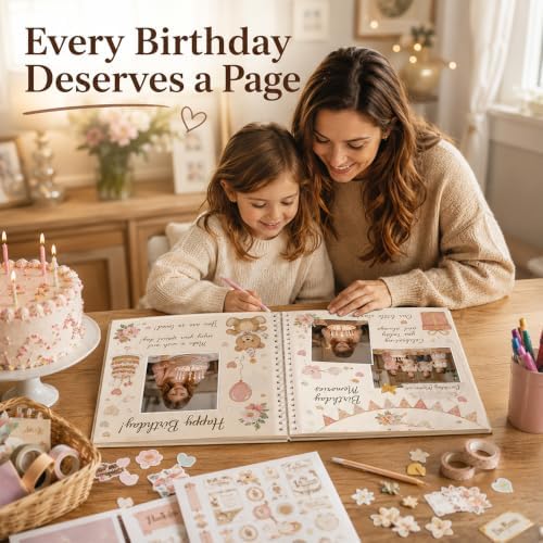10x10 Inch DIY Scrapbook Album 40 Pages (20 Sheets), Hardcover Kraft Paper - Image 5