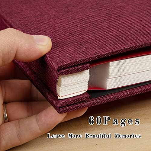 Spbapr Large Photo Album Self Adhesive Linen Cover Magnetic Scrapbook Album DIY Scrap Book 60 Black Sticky Pages for 4x6 5x7 8x10 10x12 Pictures with A Metal Pen - Image 3
