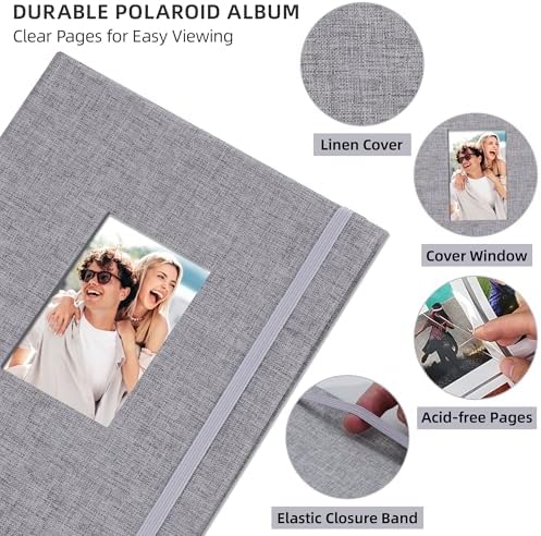 Vienrose Mini Polaroid Photo Album 208 Photos 2x3 Inch Grey 1 PACK - Image 3