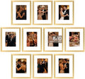 upsimples 8x10 Picture Frame, Photo Collage Wall Decor Set of 10, Gold by upsimples