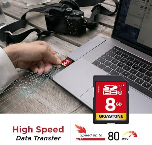 GIGASTONE 8GB SD Card 100-Pack UHS-I U1 Class 10 SDHC Memory Card, Speed Up to 80MB/s, Full HD Video Kodak Olympus Digital Camera, with 100 Mini Cases - Image 3
