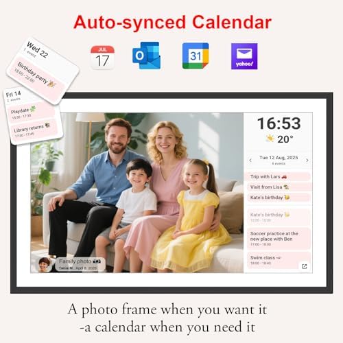 15.6" Frameo Digital Picture Frame WiFi, 1920x1080 IPS FHD Touch Screen Large Electronic Photo Frames, Send Photos from Your Phone from Anywhere, Best Gifts for Parents and Grandparents - Image 4