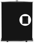 【Easy Set Up】 RAUBAY 59.8 x 82.7in Collapsible Black Backdrop Screen | Portable Retractable Panel Photo Background with Stand for Video Conference, Photographic Studio, Streaming by RAUBAY