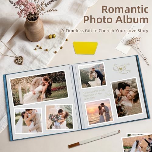 Popotop Photo Album Self Adhesive Scrapbook Album for 4x6 5x7 8x10 Pictures DIY Photo Book as Scrapbooking Supplies Kits, Birthday Gifts for Women Mom Wedding Baby Family Travel - Image 5