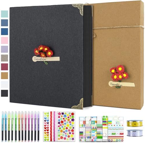 Vienrose DIY Scrapbook Photo Album Kit,8.5x11 Inch,60 Pages,Black by Vienrose