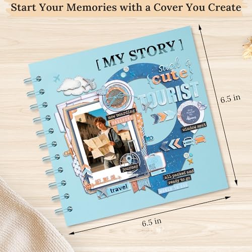 DIY Photo Album Scrapbook 6.3 Inch, Light Blue - Image 3