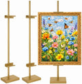 Wenqik 2 Pack Adjustable Tabletop Easel Stand Metal Picture Frame Stand Table Art Easels for Display Adjustable Picture Holder for Photo, Signs, Canvas(Gold,30 Inch) by Wenqik