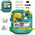 Kids Instant Print Camera, 1080P HD Video & 2.4" Screen Toy Camera | Includes 32GB Card & Print Paper, Inkless Print, 16X Zoom, Christmas Birthday Dinosaur Gifts for Boys Girls Age 3-12 by CAMCLID