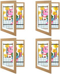 4 Pack 10x12.5 Front-Opening Kids Artwork Frames Changeable (Brown) by GoldenStateArt