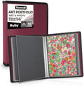 Dunwell 11x14 Art Portfolio Binder, 24-Sleeve, Mounting Paper, Ruby by Dunwell
