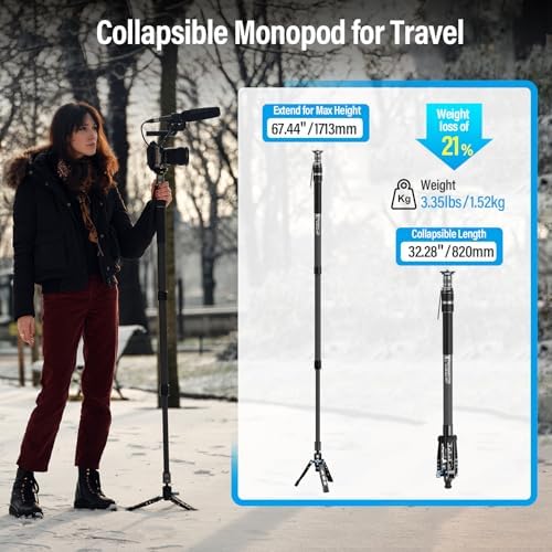 SIRUI SVM-165 Carbon Fiber Rapid Monopod, One-Step Height Adjust, 65" - Image 4