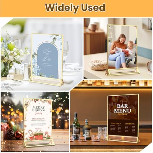 Acrylic Sign Holder 4X6 Gold Frames Double-sided Picture Frames - Image 6