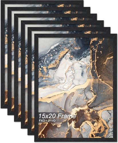 Fxojyvo 15x20 Picture Frame Set of 6 Black Engineered Wood Wall Hanging by Fxojyvo