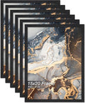 Fxojyvo 15x20 Picture Frame Set of 6 Black Engineered Wood Wall Hanging by Fxojyvo
