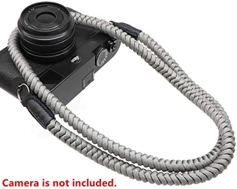 Paracord Camera Strap Long Camera Neck Shoulder Strap for SLR DSLR Digital Mirrorless Cameras 47inch/120cm Grey - Image 4