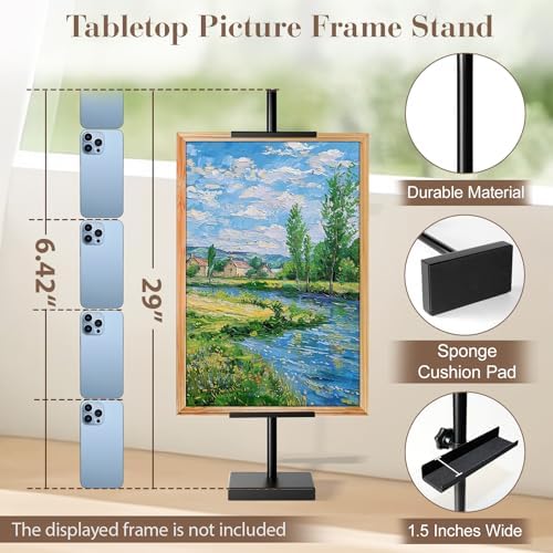 AZEAM 29" Adjustable Tabletop Easel Stand, Black Metal Easel for Display - Image 2