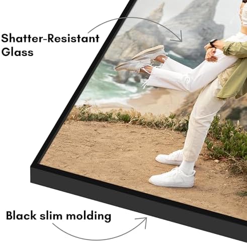 Americanflat Front Loading 4x6 Picture Frame with Shatter-Resistant Glass - Set of 6 - Metropolitan Collection - Photo Frame for Tabletop and Wall Display - Black - Image 3