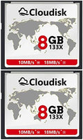 Pack of 2 Compact Flash Card 8GB 133X CF 2.0 Card Performance for DSLR Camera, Vintage Digital Camera and Industry Equipment (8 GB) by Cloudisk