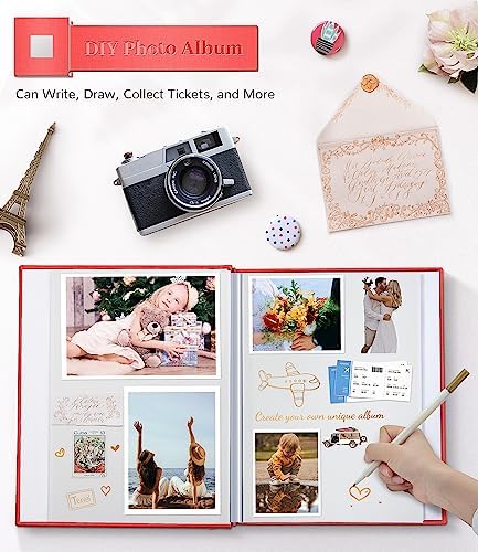 Artfeel Photo Album Self Adhesive Scrapbook Album for 3x5 4x6 5x7 8x10 Pictures,60 Pages Linen Cover with Display Window DIY Photo Book,Ideal Gifts for Family Travel Wedding Baby - Image 4