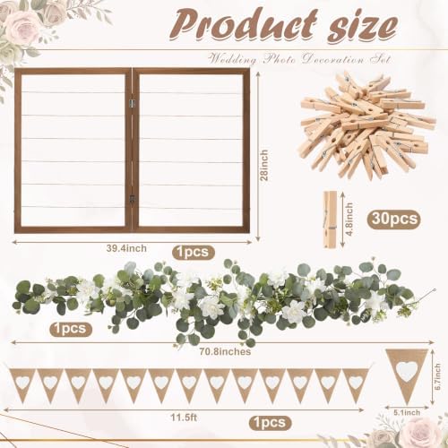 Cinnvoice 2 Panel 39.4“ x 28" Photo Display Board Picture Frame with Clip - Image 2