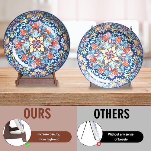 13 Inch Large Plate Stand, Wooden, 1 Pack - Image 2
