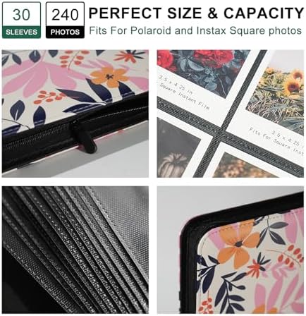 Large Polaroid Photo Album Binder, 240 Pockets. Exotic Floral - Image 4