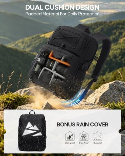 RAINSMORE Camera Backpack, DSLR/SLR/Mirrorless Tactical Camera Bag Cases - Image 2