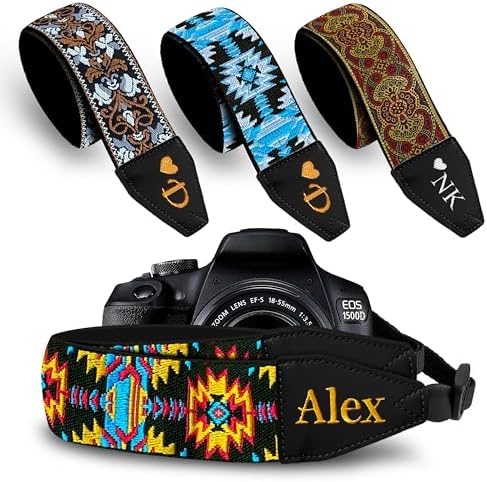 Art Tribute Custom Camera Strap Bohemian Yellow - Add Your Text and We Make It Especially For You Get Your Own Personalized Gift Camera Strap, No Shipping Cost! by ArtTribute